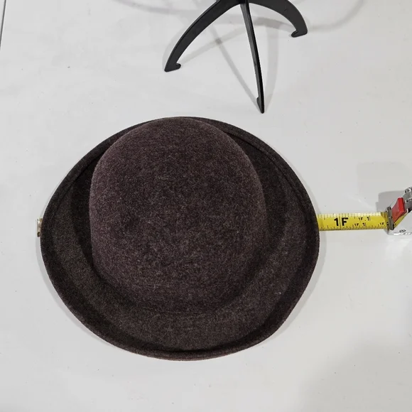 Vintage Brown PLATANIA Women's 100% Wool Hat - Made In Italy 🇮🇹 - Picture 3 of 5
